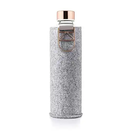 Trinkflasche-Glas EQUA Glasflasche mit Filzhülle Mismatch Rose