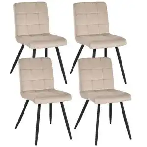 Duhome Esszimmerstuhl 4er Set Samt Polsterstuhl Retro Design