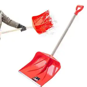 Schneeschieber-Kunststoff KADAX mit Holzstiel, W: 50 cm, Orange