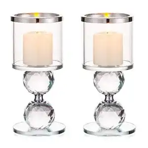 Kerzenständer Sziqiqi Kristall Set, 2 Stück Kerzenhalter