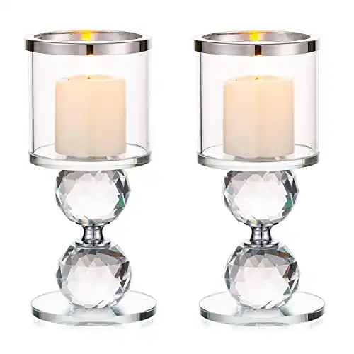Kerzenständer Sziqiqi Kristall Set, 2 Stück Kerzenhalter
