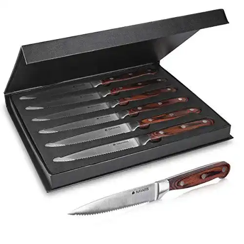 Die beste Steakmesser Navaris 6x Set mit Holzgriff, Besteck Messer 6-teilig 2026 Test Bestseller Steakmesser Navaris 6x Set mit Holzgriff, Besteck Messer 6-teilig