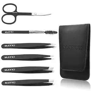Pinzette MAYKI Augenbrauen n Set 6tlg, profi Edelstahl