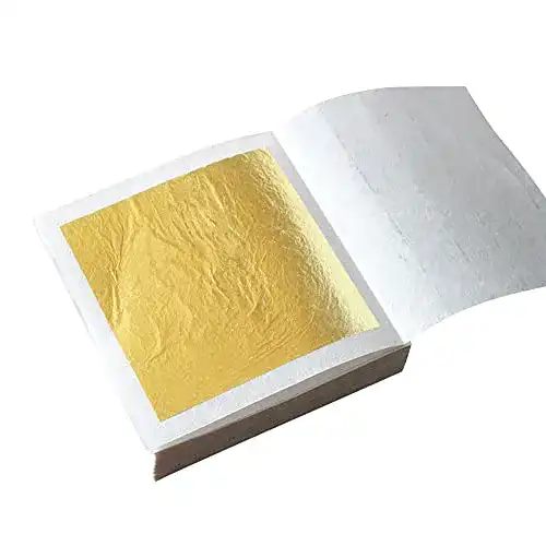 Blattgold essbar Hileyu Gold Leaf 30 Blatt Echte 24 Karat Goldfolie