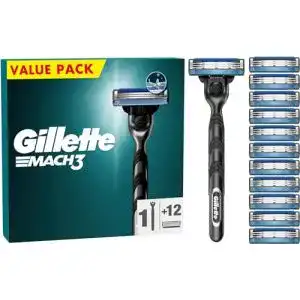 Nassrasierer Gillette Mach3 Rasierklingen + 12 Rasierklingen