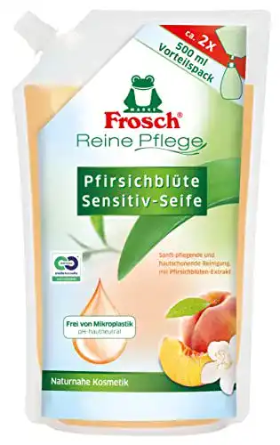 Frosch-Flüssigseife Frosch Pfirsichblüte Sensitiv-Seife, Pflegend
