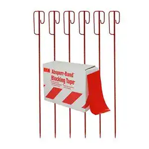 Absperrleinenhalter Uvv-Reflex Absperrband rot/weiß geblockt