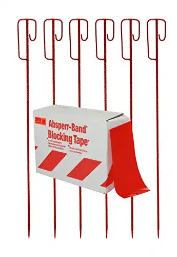 Absperrleinenhalter Uvv-Reflex Absperrband rot/weiß geblockt
