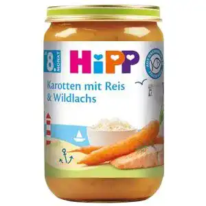 Hipp-Babynahrung HiPP Karotten mit Reis und Wildlachs, 6er Pack