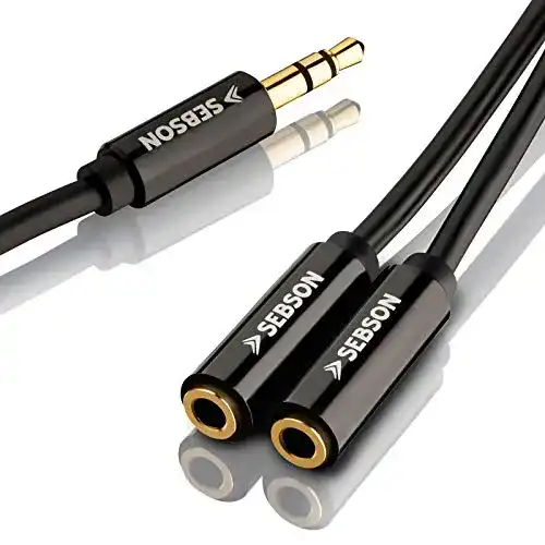 Kopfhörer-Splitter SEBSON Aux Audio Splitter Kabel 20cm