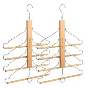 Hosenbügel BESTOOL 2 Stück Holz Multifunktional, 4 in 1