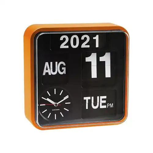 Fallblattanzeige Karlsson KA5364OR Wanduhr Mini Flip orange