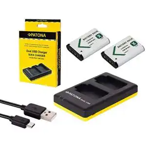 Sony-Akkus pabuTEL-Bundle 3in1-SET Ladegerät + 2 Akkus