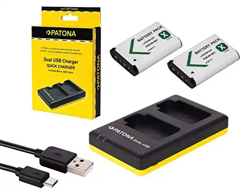 Sony-Akkus pabuTEL-Bundle 3in1-SET Ladegerät + 2 Akkus
