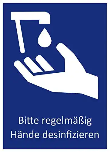 Hände-desinfizieren-Schild mediLabel 5 Aufkleber DIN A6