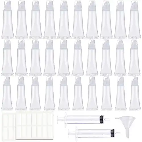 Tuben ZHANChen Lipgloss Tube Leer, 30 Stk mit 2 Spritzen