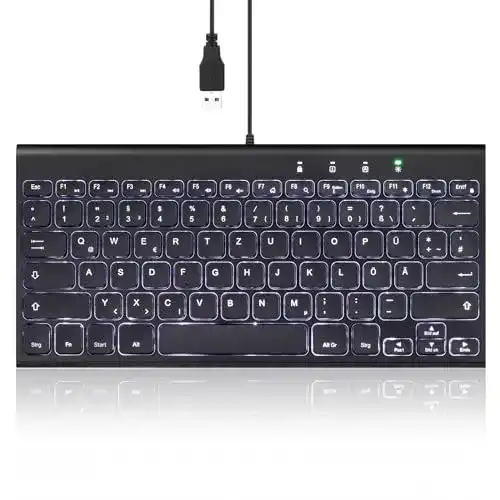 Perixx-Tastatur Perixx PERIBOARD-429 DE Kleine Tastatur mit Kabel