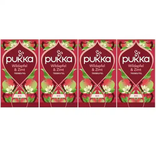 Zimt-Tee Pukka Bio-Tee Wildapfel & Zimt 80 Teebeutel, 4er Pack