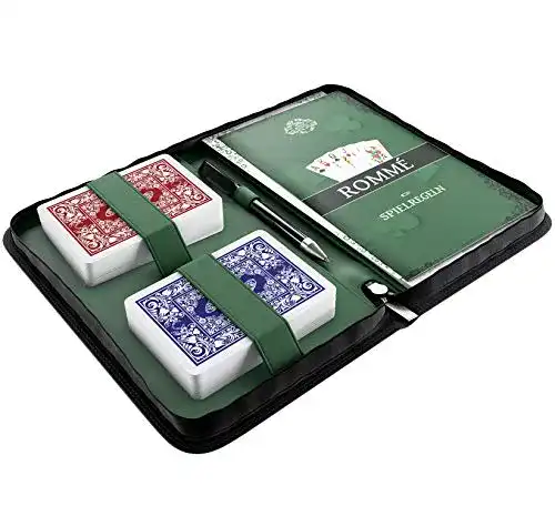 Spielkarten Bullets Playing Cards Rommé Set in Kunstleder-Etui