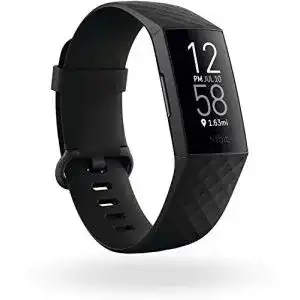 Schwimmuhr Fitbit Fitness-Tracker Charge 4 mit GPS Schwarz