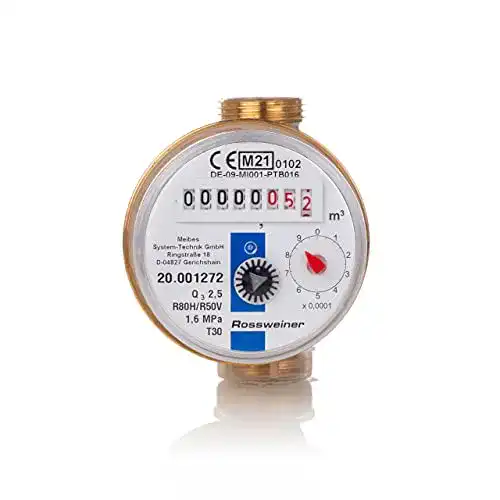 Wasserzähler Rossweiner 1270601B3 Wohnungs- Aufputz, 80 mm
