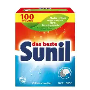 Waschmittel Sunil Voll aktiv Pulver für 100 Wäschen