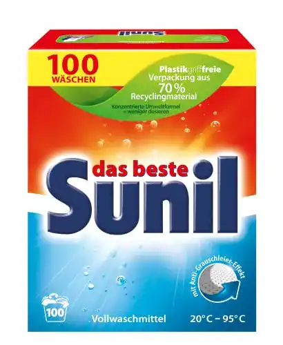 Waschmittel Sunil Voll aktiv Pulver für 100 Wäschen