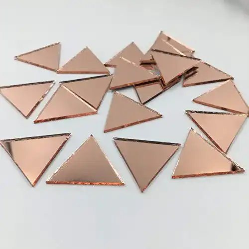 Mosaikfliesen RUINUO in Dreiecksform, 2,5 cm, roségoldfarben