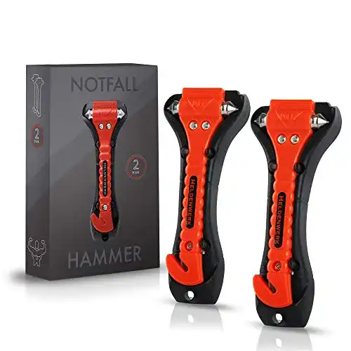 Gurtschneider HELDENWERK ® Notfallhammer fürs Auto, 2er Set