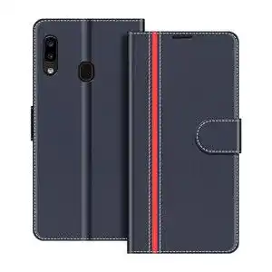 Samsung-Galaxy-A20-Hülle COODIO, Leder Klapphülle