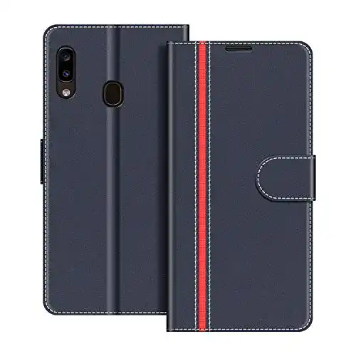 Samsung-Galaxy-A20-Hülle COODIO, Leder Klapphülle