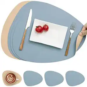 Tischsets Myir JUN Leder und Untersetzer, Abwaschbar Rund