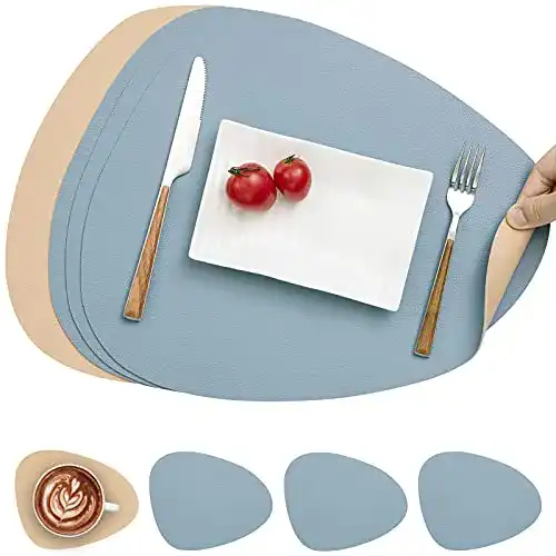 Tischsets Myir JUN Leder und Untersetzer, Abwaschbar Rund