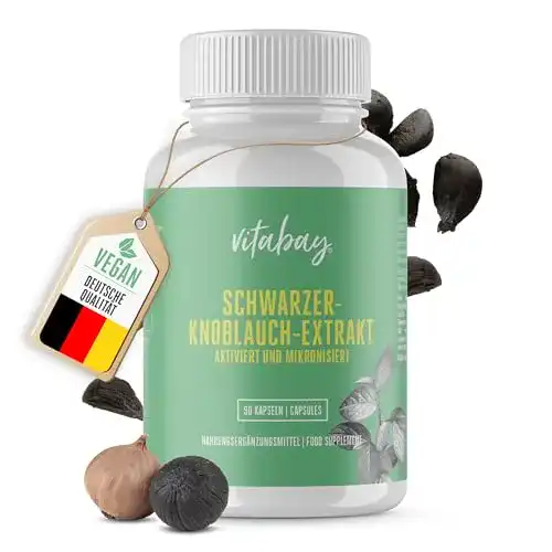 Schwarzer-Knoblauch-Kapseln vitabay, 90 vegane Kapseln