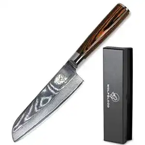 Santoku-Damastmesser Wolfblood, 24cm Profi-Kochmesser
