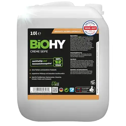 Die beste Flüssigseife 10l BIOHY Creme Seife (10l Kanister) | Hautschonend 2026 Test Bestseller Flüssigseife 10l BIOHY Creme Seife (10l Kanister) | Hautschonend