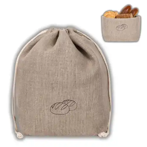 Brotbeutel slowroom Brottasche aus Leinen, 2 in 1, 30 x 34 cm