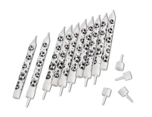 Geburtstagskerzen falksson 10 Kerzen und Halter FUSSBALL