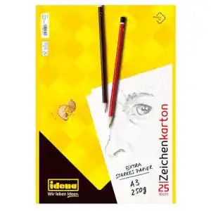 A3-Papier Idena 10385 Zeichenkarton, DIN A3, 25 lose Bogen