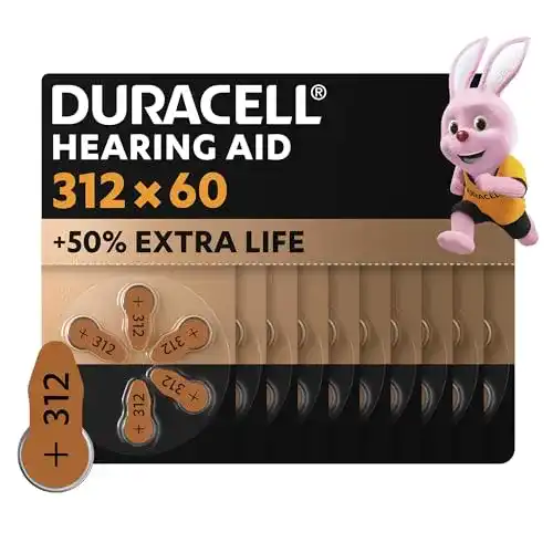 Hörgerätebatterien Duracell Größe 312, 60er Pack