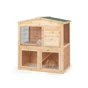 Kaninchenstall lionto by dibea aus Holz 98x54x100 cm