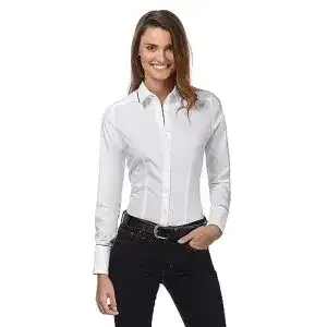 Bluse Vincenzo Boretti Damen leicht tailliert 100% Baumwolle