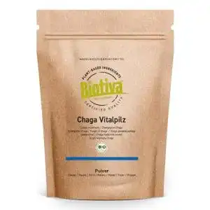 Chaga-Pilz Biotiva Chaga Pilz Pulver Bio 125g Wildsammlung