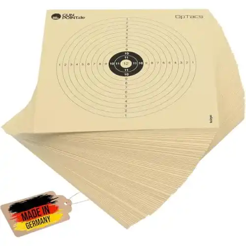 Schießscheibe OpTacs 250 Stück Luftgewehrscheiben 14 x 14 cm
