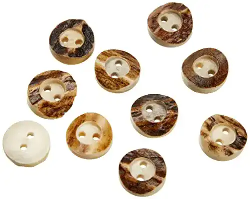 Hornknopf Schnabel-Schmuck, Natur Pur, ca. 13 mm Durchmesser