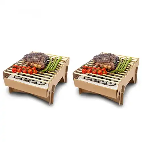 Einweggrill Meateor Öko, komplett aus natürlichen Materialien
