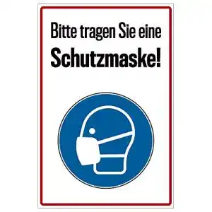 Maskenpflicht-Schild geschenke-fabrik Hinweis-Schild 20×30 cm