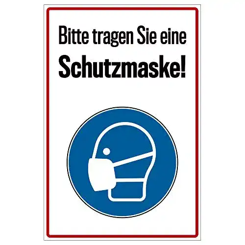 Maskenpflicht-Schild geschenke-fabrik Hinweis-Schild 20×30 cm