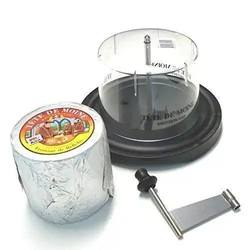 Käsehobel Girolle Schweizer Tradition mit Haube, Tete de Moine