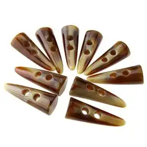 Knebelknöpfe OTOTEC, 10 x 50 mm groß, Horn-Nachahmung